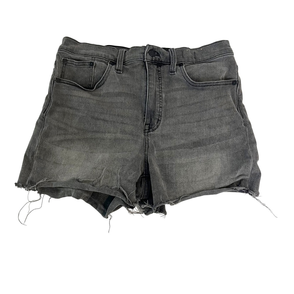Madewell High Rise Denim Shorts Faded Black Raw Hem Cut Off - Size 29